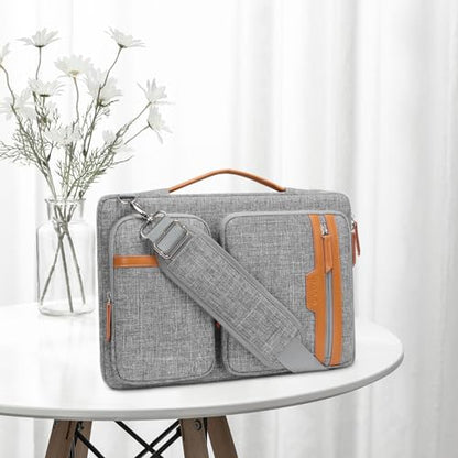 MOSISO 360 Protective Laptop Bag, Computer Bag, Laptop Sleeve Bag with Trolley Sleeve&2 Rectangle Pockets&Handle - color: Gray, size: 13.3 inch