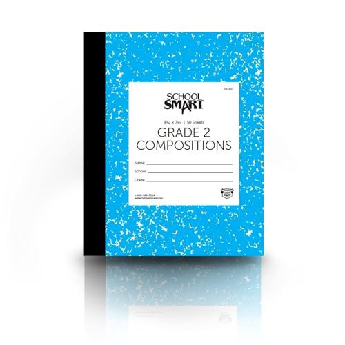 School Smart Skip-A-Line Ruled Composition Book, Grade 2, Blue, 100 Pages - 085301 - size: 50 Sheets/100 Pages - Grade 2