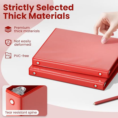 SUNEE 1.3cm(1/2인치) 바인더 3링 6팩, 3링 바인더 1.5cm(1/2인치) 클리어 뷰 PVC 프리 (21.6 x 27.9cm(8.5 x 11인치) 적합), 학교 바인더 또는 사무실 바인더 용품용, 클래식 6가지 - color: 클래식 모음, size: 0.5 Inch