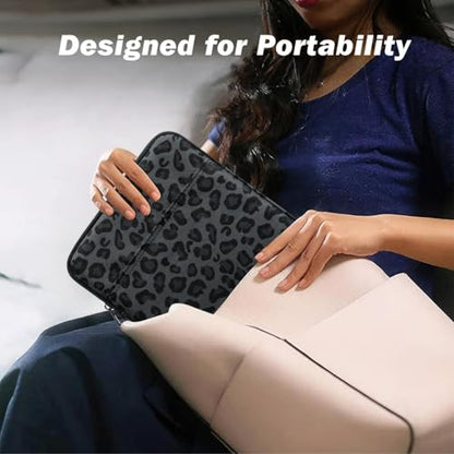 Dadanism 9-11" Tablet Sleeve Bag Carrying Case for iPad (A16) 11th Gen 11", iPad 10th Gen 10.9" Air 5/4, iPad Air/Pro 11", iPad 9/8/7th 10.2", Galaxy Tab A11+ Plus 11"/S9 FE, Tab M11 11",Leopard Black - color: Leopard Black, size: 9-11 inch