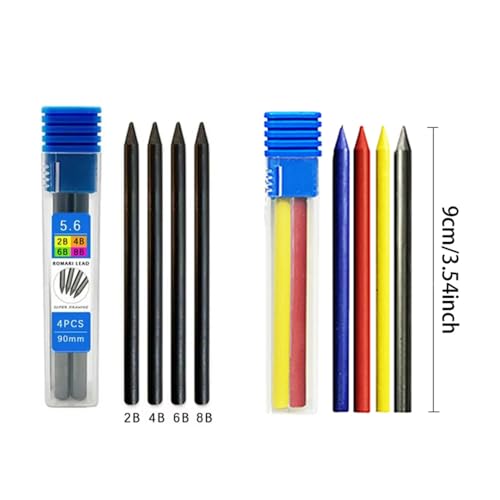 5Boxes 5.6mm Clutch Pencil Lead 2B 4B 6B 8B Coloured Refills for Mechanical Pencil Artists Drawing Painting Supply