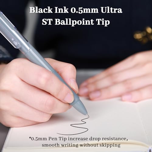 50 Pack Gel Pens Bulk, 0.5mm Fine Point Blue Barrel with Black Ink | Retractable, No Smear, No Bleed, Quick Dry Smooth Writing Click Pens for Studying, Journaling, Office and Everyday Use - color: Dusty Blue-50pieces