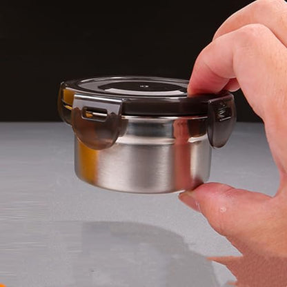 [6 Pack 4 Oz Small Condiment & Dip Containers with Leakproof Lids, Reusable Stainless Steel Bento Box Sauce Cups for Lunches, Picnics & Kitchen Storage (6pcs) - size: 6pcs