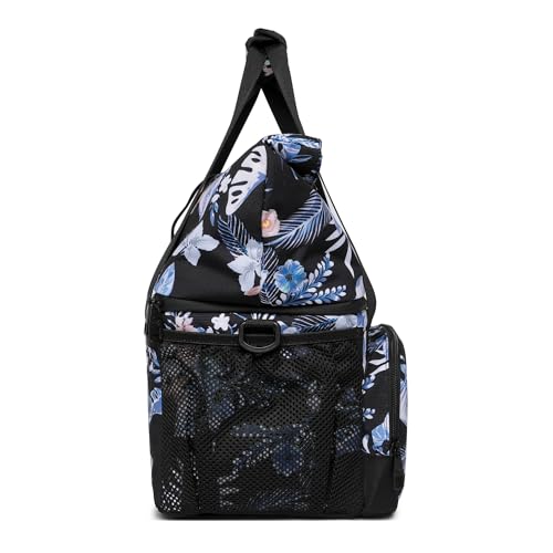 SUNNY BIRD Dual Compartment Lunch Bag Insulated Lunch Box for Women and Men (Hibiscus) - color: Hibiscus