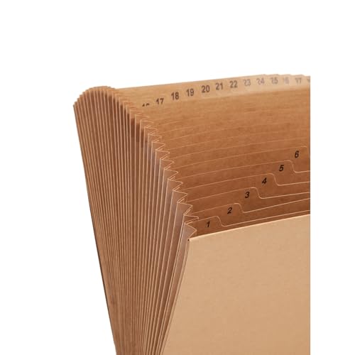 Smead Expanding File with Flap and Cord Closure, 31 Pockets, Daily (1-31), Letter Size, Kraft (70168) (Pack of 1) - size: 12" W x 10" H (Pack of 1), style: 1 to 31