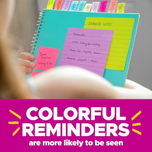 Post-it Notes, 3x3 in, 6 Pads, America's #1 Favorite Sticky Notes, Poptimistic Collection, Bright Colors (Magenta, Pink, Blue, Green), Clean Removal, Recyclable (630-6AN)