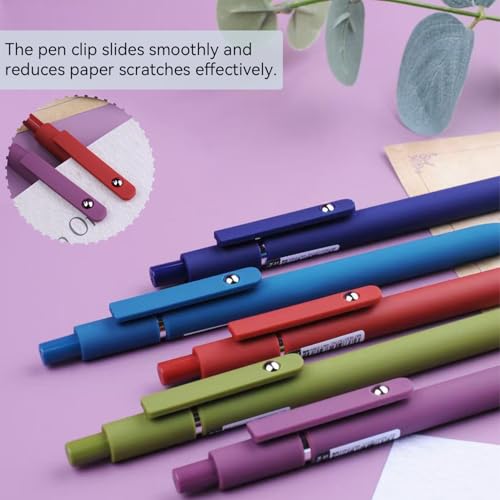 ACEES Gel Pens, 5Pcs 0.5mm Fine Point Black Ink Pens With Smooth Writing,Office Desk Accessories,Quick Dry Pens For Journaling,Ballpoint Writing Supplies, Gift for Women and Men (Retro) - color: Retro