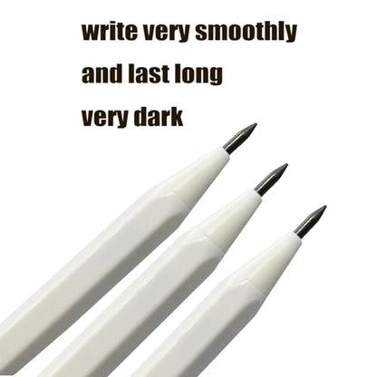 12-Pack Hexagonal Mechanical Pencils 2.0mm, 2B Lead Grade, with Built-in Sharpener (Black & White Mix) + 10 Extra Refill Leads