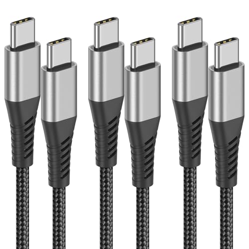 USB C to USB C Cable 3ft, 3 Pack 60W USB C Cable Fast Charging Cord Type C to Type C Cable Compatible with iPhone 15 16 17 Pro Max MacBook iPad Samsung Galaxy S24 S23 Ultra, USBC to USBC 3 Feet - size: 3ft