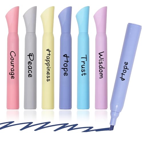 Highlighters Assorted Colors, 6 Pack Tank Style Highlighters, Chisel Tip, No Bleed Bible Highlighter Markers for Teacher Students, Classroom Must Have, School Supplies