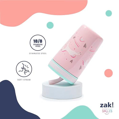 Zak Designs Kelso Tumbler Toddler Cup For Travel or At Home, 12oz Vacuum Insulated Stainless Steel Sippy Cup With Leak-Proof Design is Perfect For Kids (Happy Fruit) - color: Happy Fruit