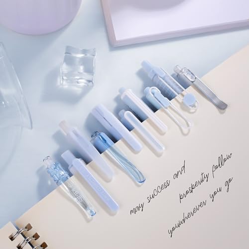 5 Count Pastel Gel Ink Pen Set,Cute Note Taking 0.5mm Fine Point Retractable 5 Count Black Ink Pens for Writing, Journaling, School, Office (Light Blue) - color: Light Blue