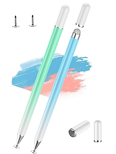 Stylus Pens for Touch Screens, 2 in 1 Magnetic Disc Stylus Pen for iPad with Magnetic Cap, Tablet iPad Pencil Suit with iPhone/Pad/Android/Microsoft/Surface/Switch All Capacitive Touch Screens - color: Blue+Green