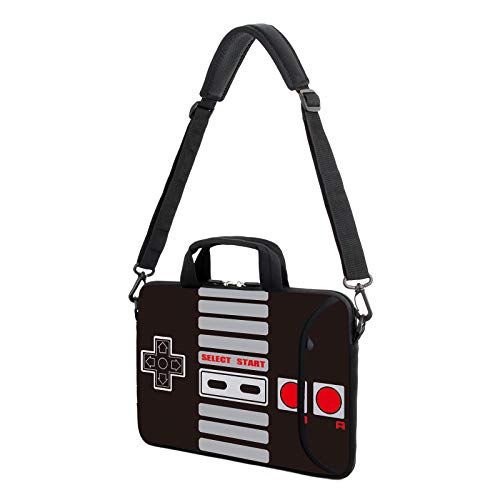 AMARY 13" 13.3" laptop sleeve chromebook case adjustable shoulder strap with handle accessory pocket (Games) - color: Games