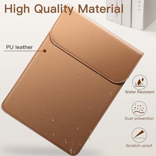 JETech Slim Laptop Sleeve for MacBook Neo (A18 Pro), MacBook Pro 14-Inch(M1-M5, 2020-2026), PU Leather Case with Magnetic Closure (Brown) - color: Brown, size: 14-Inch