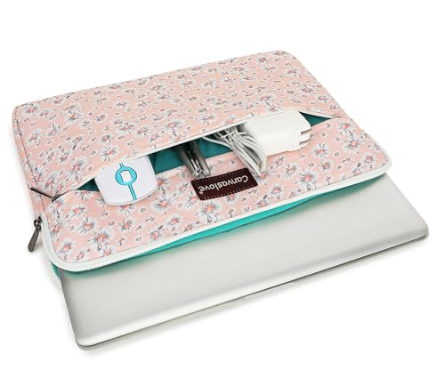 Pink Chrysanthemum Laptop Sleeve Case Bag with Pocket for MacBook Air 13 inch,iPad Pro 13 inch and 12.5 inch-13 inch Laptop - color: Pink Chrysanthemum, size: 12.5 inch-13.5 inch