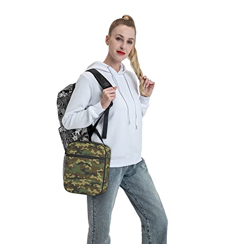Green Camo Lunch Bags For Men Women Boys Girls Reusable Tote Lunch Bags For Office Work School Picnic Camping Thermal Insulation And Cold Preservation - color: Green Camo