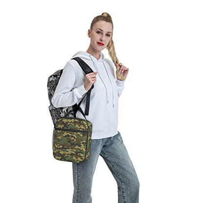 Green Camo Lunch Bags For Men Women Boys Girls Reusable Tote Lunch Bags For Office Work School Picnic Camping Thermal Insulation And Cold Preservation - color: Green Camo