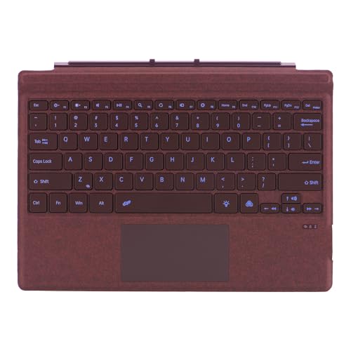Type Cover for Microsoft Surface Pro 7+ / Pro 7/6 / 5/4 / 3, 12.3 inch, Ultra-Slim Wireless Bluetooth Tablet Keyboard with Multi Touchpad (Burgundy) - color: Burgundy