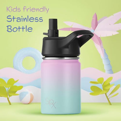 SIPX™ 12 oz Insulated Water Bottle with Straw Lid – Leakproof Stainless Steel, BPA-Free, Easy to Carry – Perfect for School, Camp, Sports & Travel –Gray - color: Gray
