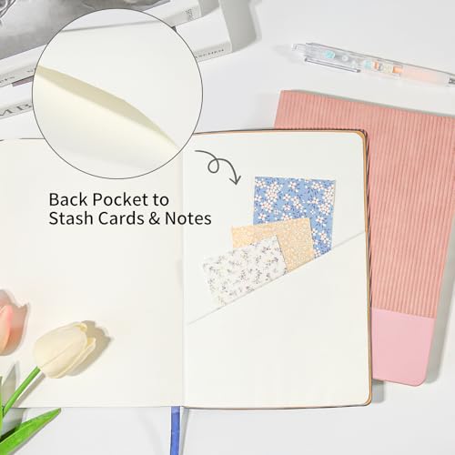 Lined Journal Notebook for Work College Ruled Note Book 7.2"x9.6"B5 PU Leather Daily Journaling 160 Pages for Women Men Writing Home School Supplies Business (Pink) - color: 05-Pink-1pack, style: B5 Lined 160pages
