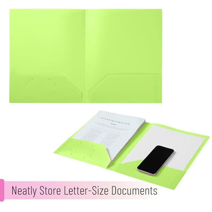 Mr. Pen- Plastic Folders with Pockets, 5 pcs | Aesthetic File Folder with Business Card Slot, 2-Pocket Folder, Back to School, Office, Filing Supplies - color: Flower Stalk, size: 5 Pack