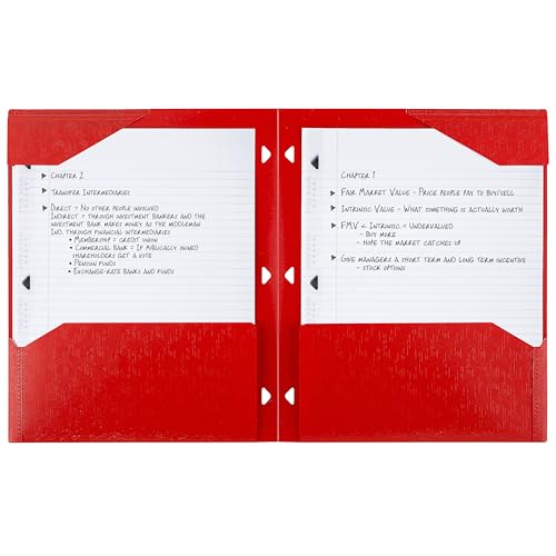 Five Star 2-Pocket Folder, Plastic Folder with Stay-Put Tabs, Fits 3-Ring Binder, Holds 8-1/2" x 11" Paper, Fire Red (333420D-ECM) - color: Fire Red