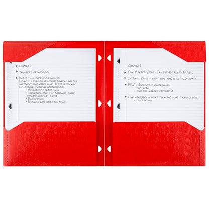 Five Star 2-Pocket Folder, Plastic Folder with Stay-Put Tabs, Fits 3-Ring Binder, Holds 8-1/2" x 11" Paper, Fire Red (333420D-ECM) - color: Fire Red