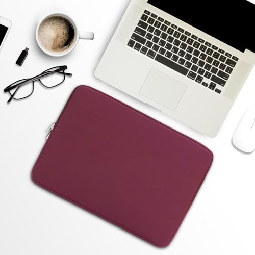 RAINYEAR Laptop Sleeve Case Compatible with 13.3 Inch Notebook Computer Tablet Chromebook 14" MacBook Pro/Max M1 M2 M3 M4 M5 Soft Cover Protective Case Zipper Carrying Bag (Red) - color: Red, size: 13"-13.3"