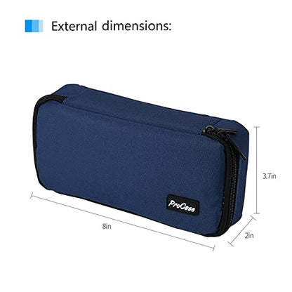 ProCase Pencil Bag Pen Case Bundle with A4 Leather Padfolio Clipboard