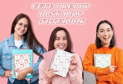 QUICQOD Preppy Purple Bow Spiral Notebook Journal for Teen Girls and Women | Cute Purple School Supplies for Girls, Coquette Hardcover Lined Notebook for Note Taking 5.5x8.3 Inch - color: Purple1