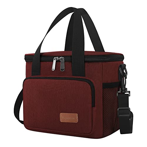 Femuar Lunch Bags for Women/Men, Insulated Lunch Bag for Work Office Picnic - Lunch Cooler Bag Leakproof Lunch Box with Adjustable Shoulder Strap - Red - color: 5-Red, size: Medium Size