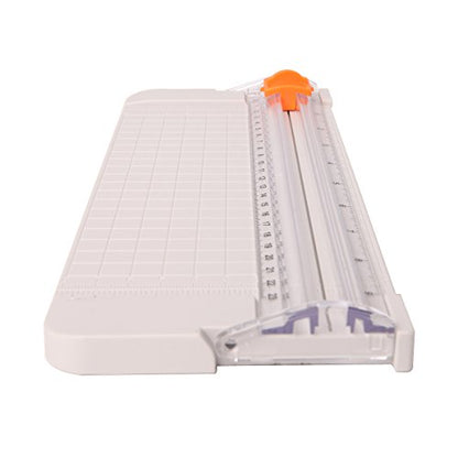 Work4U 9 Inch Paper Cutter, A5 Portable Scrapbooking Trimmer, Creamy White
