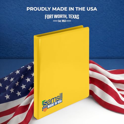 Samsill Economy 0.5 Inch 3 Ring Binder, Round Ring Binder, Customizable Clear View Cover, Yellow (‎18515) - color: Yellow, size: 1-Pack, style: .5-Inch