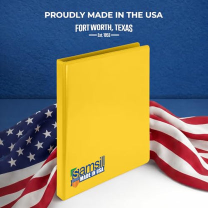 Samsill Economy 0.5 Inch 3 Ring Binder, Round Ring Binder, Customizable Clear View Cover, Yellow (‎18515) - color: Yellow, size: 1-Pack, style: .5-Inch