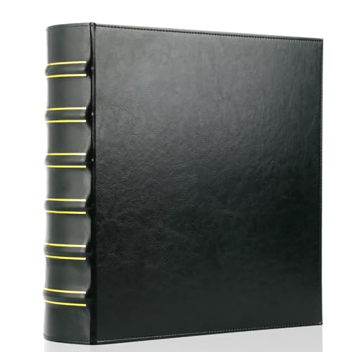 LETVPVOW Vintage Hardback 3 Ring Binder 2 Inch, Professional Leather Binder 3 Ring, Three Ring Binders Fits 8.5" x 11", D Ring Binders for Photo Album, Home, School and Office Supplies- Dark Green - color: Green, size: 2 Inch, style: 1 PCS