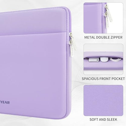 RAINYEAR Laptop Sleeve Case 13.3 Inch, Protective Portable Case with Front Pocket, Briefcase Handbag Laptop Bag Compatible with 13.3-14 Inch Laptop PC, 14 Inch MacBook Pro M5 M4 M3 M2 M1, Purple - color: Purple, size: 13.3-14 inch