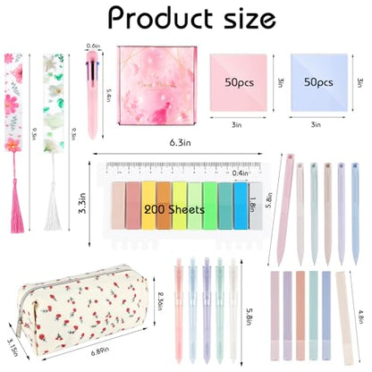 24Pcs Bible Study Supplies Journal Kit Book Annotation Kit Aesthetic Pastel Highlights Pens Tabs Bookmarks Bags for Women Teens School Accessories Cute Colorful Bible Highlighters Pens No Bleed - color: Ab-24pcs bible study supplies journal kit