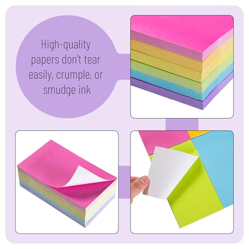 Mr. Pen- Sticky Notes, 3”x5”, 8 Pads, 640 Sheets, Summer Colors | Sticky Notes Bulk, Self-Stick Note Pads, Perfect for Office, School, Home, Study & Organization
