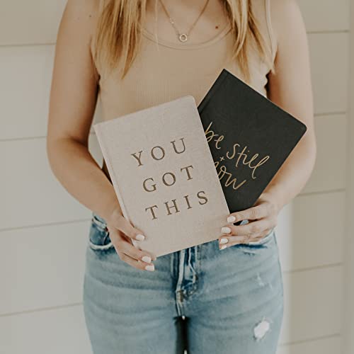 Sweet Water Decor Cute Motivational Lined Composition Notebook for Women, 100 Ruled Pages for Writing, Diary with Fabric Inspirational Cover (You Got This) - style: You Got This