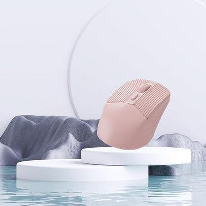 Ergonomic Bluetooth Mouse and Mouse Pad for Laptop, Pink