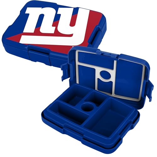 FOCO NFL Unisex-Adult Officially Licensed 2-Tone Big Logo Team Color Football Leak Proof 5 Compartment Bento Lunch Box - New York Giants - color: New York Giants