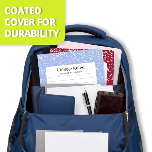 ONAVIA Composition Notebook College Ruled 6 Pack, 200 Pages, Marble Green | 100 ct, 9.75 x 7.5 in, Durable Comp Book, School Notebooks, Students, Note Taking, Writing, Teachers - color: Green, style: 6 Pack