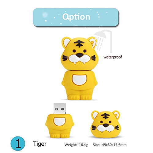 16GB USB Flash Drive Pack of 5 Pcs, BorlterClamp Cute Animal Pattern USB Drive Thumb Drive Memory Stick, Gift for Students and Children - color: Animal Pattern Lions 16GB*5