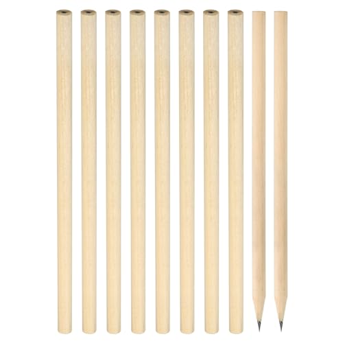 PATIKIL Brown Round Pencils, 50 Pack HB Graphite Pencils Wood Pencils Double-Ended Pencil for Classroom Office Engineering Marking - style: Round