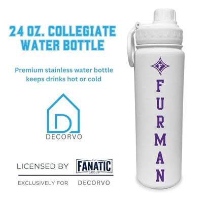Furman Water Bottle - Double Walled Stainless Steel 24 oz Keeps Drinks Cold or Hot - color: Furman