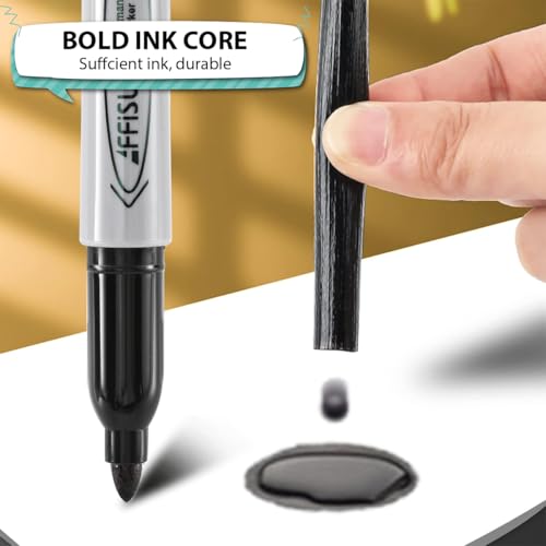 Permanent markers, 120 packs permanent markers bulk, quick drying in one second, waterproof, smooth, not easy to erase, durable, can be marked on glass, tiles and cloth, office supplies,Gray shell - size: 1 Count (Pack of 120)
