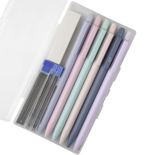 Aesthetic 0.5mm Mechanical Pencil Set 6-Pack Pastel Break-Resistant | Premium Break-Resistant Lead