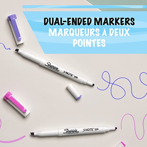 Sharpie S-Note Duo Dual-Ended Creative Highlighters 8/Pkg-Assorted Colors -2154173