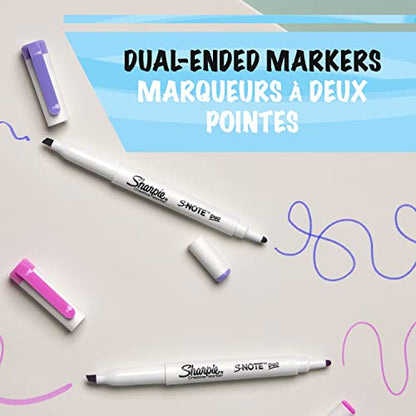Sharpie S-Note Duo Dual-Ended Creative Highlighters 8/Pkg-Assorted Colors -2154173
